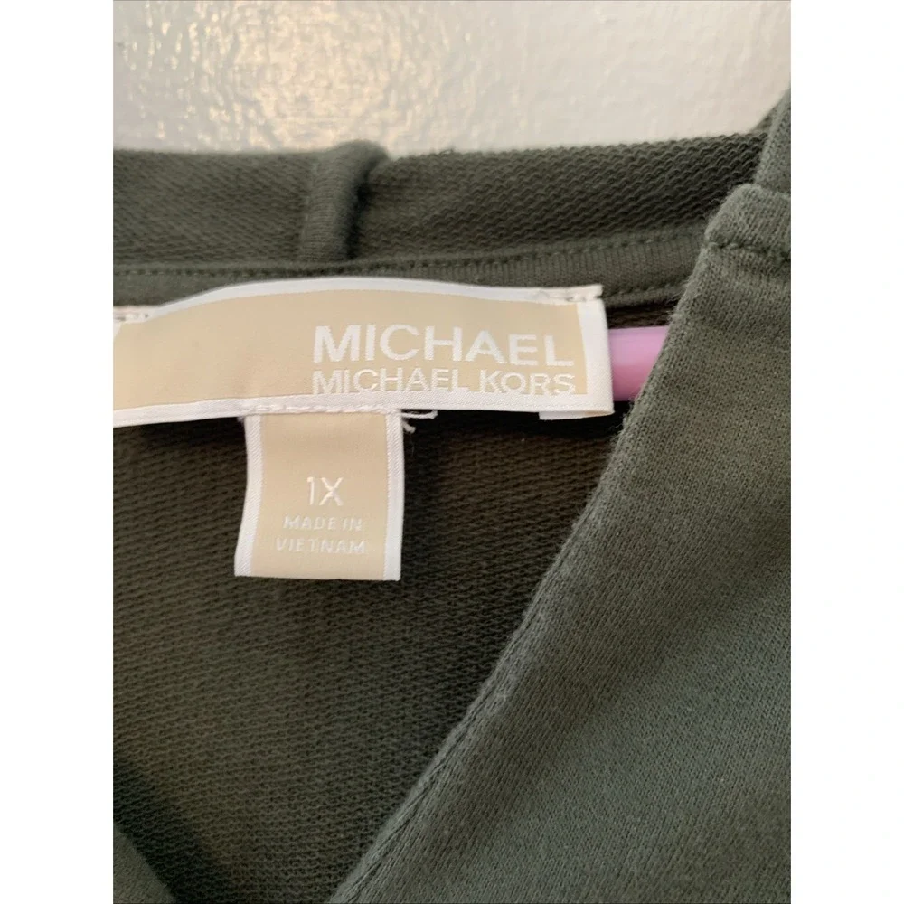 MICHAEL KORS Hoodie/Sweatshirt Plus Size 1X Green Gold (B24)